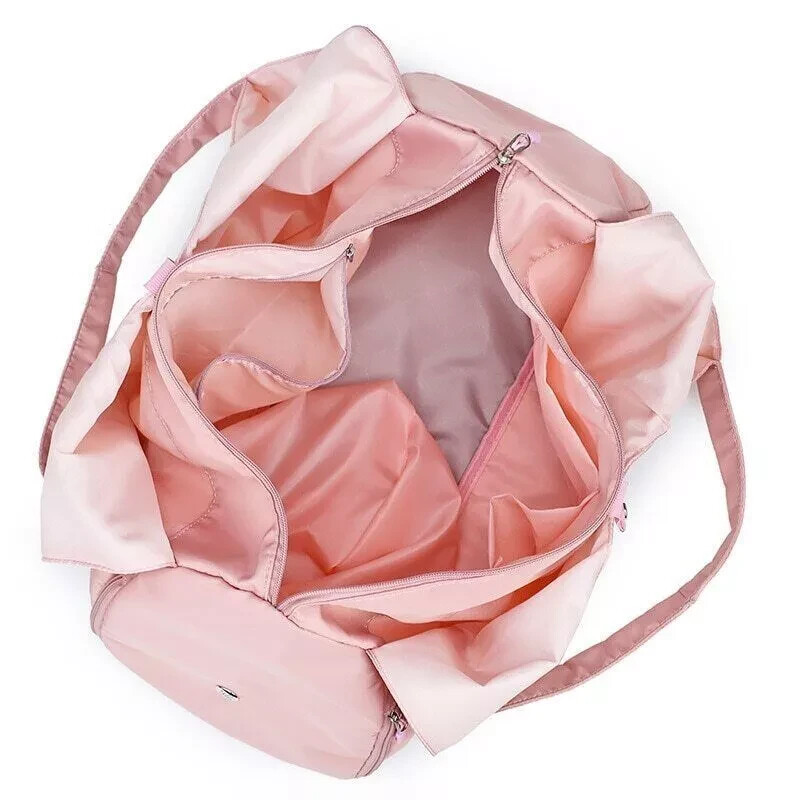 WOLT Gym Bag For Women – Pink Yoga Mat Bag With Shoes Compartment, Weekender Ove