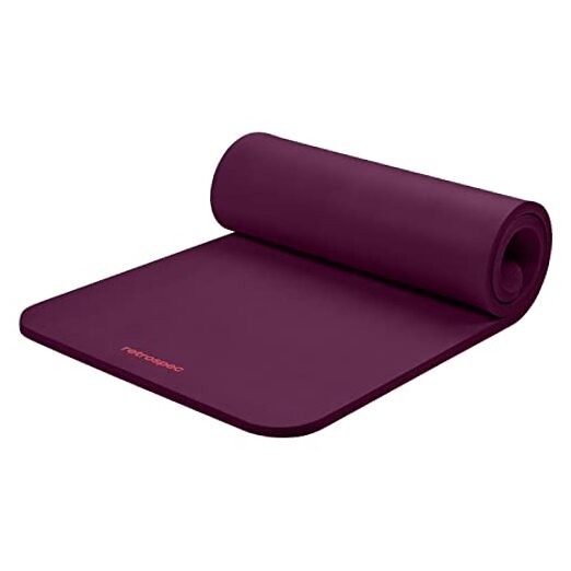 Boysenberry Solana Yoga Mat – 1&Prime; Thick & Nylon Strap for Men & Women