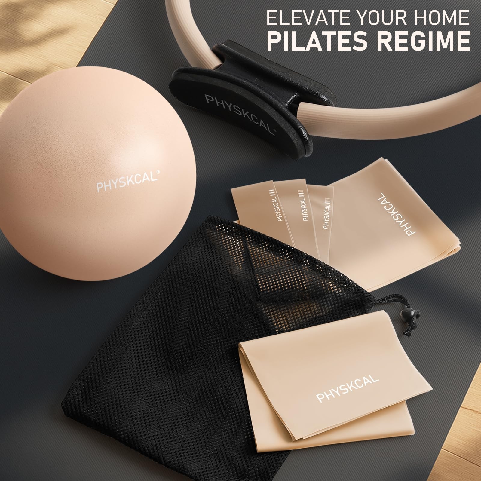 Pilates Ring Set Magic Ring Core Ball Loop Flex Band Color Nude Set Pack
