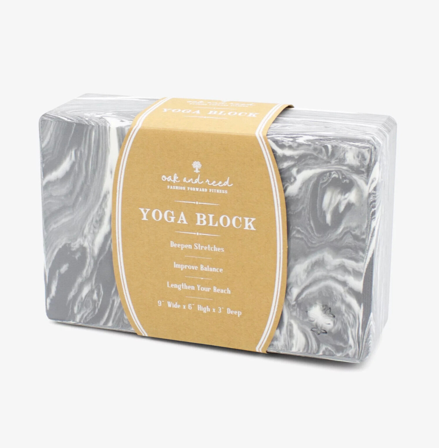 NEW Oak and Reed Premium Foam Yoga Block Marble 9x6x3, Gray or Seafoam