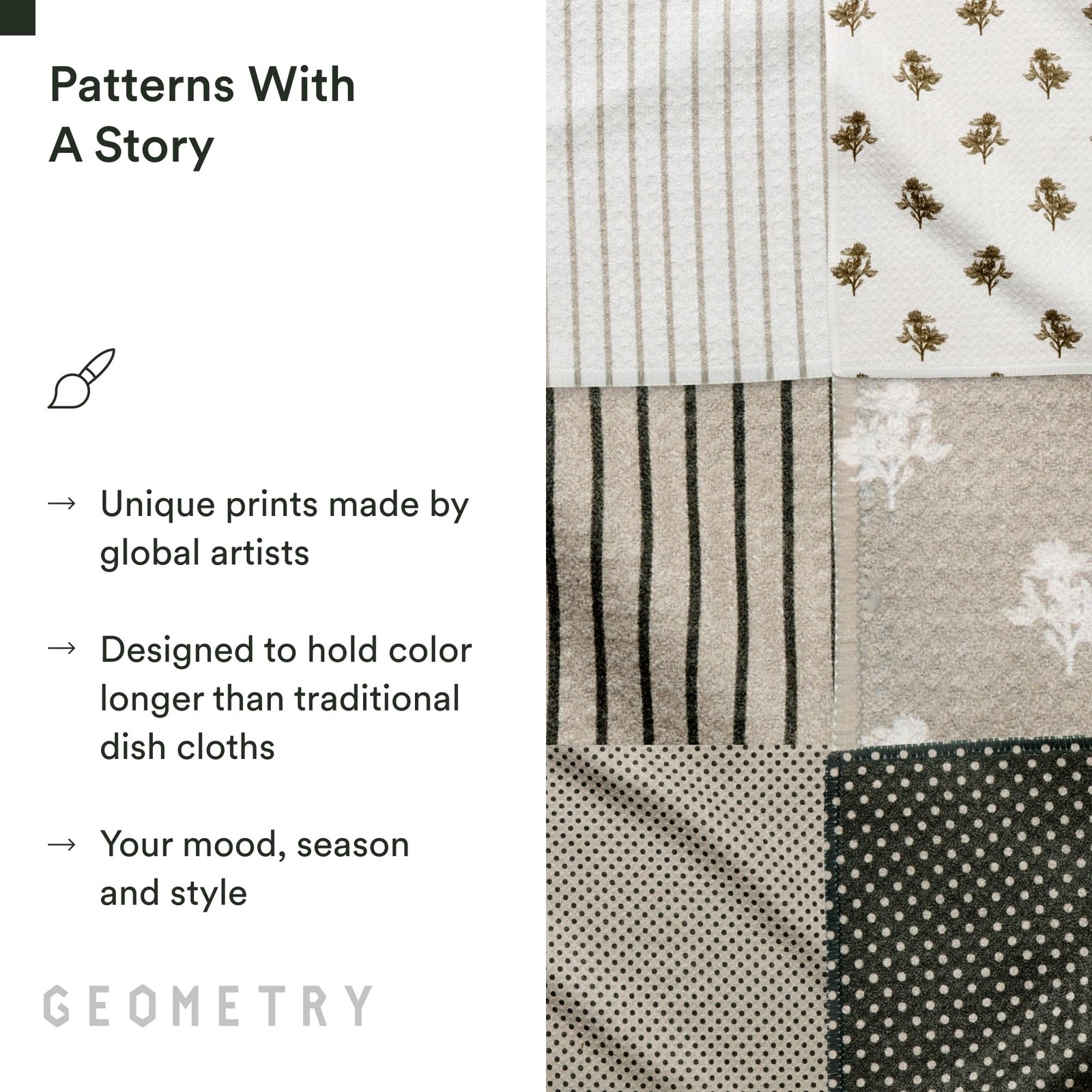 GEOMETRY Dishcloth – Evergreen Collection – Quick-Dry, Ultra-Absorbe