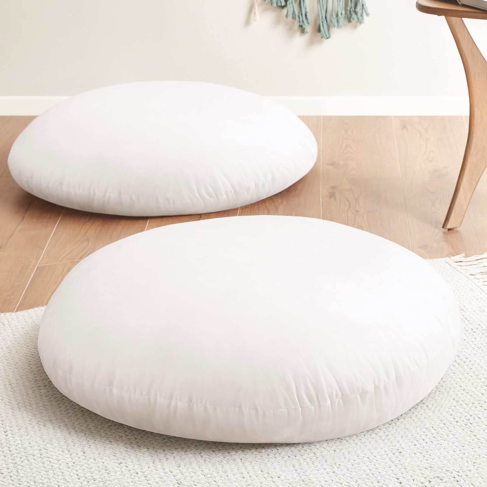 Codi Round Floor Pillow Insert 2 Sets, Large Thick Meditation Cushion, Circul…