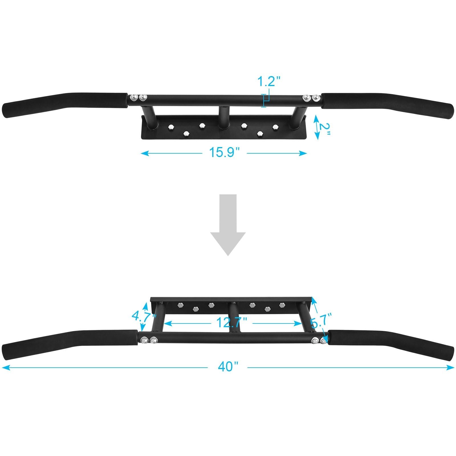 ATENTO Pull Up Bar, Chin Up Bars Ceiling Mount, Workout for Home Gym, Beam, C…