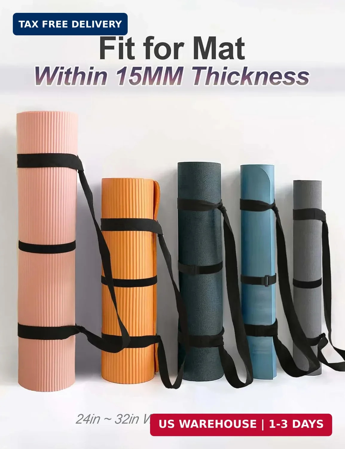 MRZZATA Yoga Mat Carrier Strap Long – Adjustable Thick and Wide Strap for Carryi