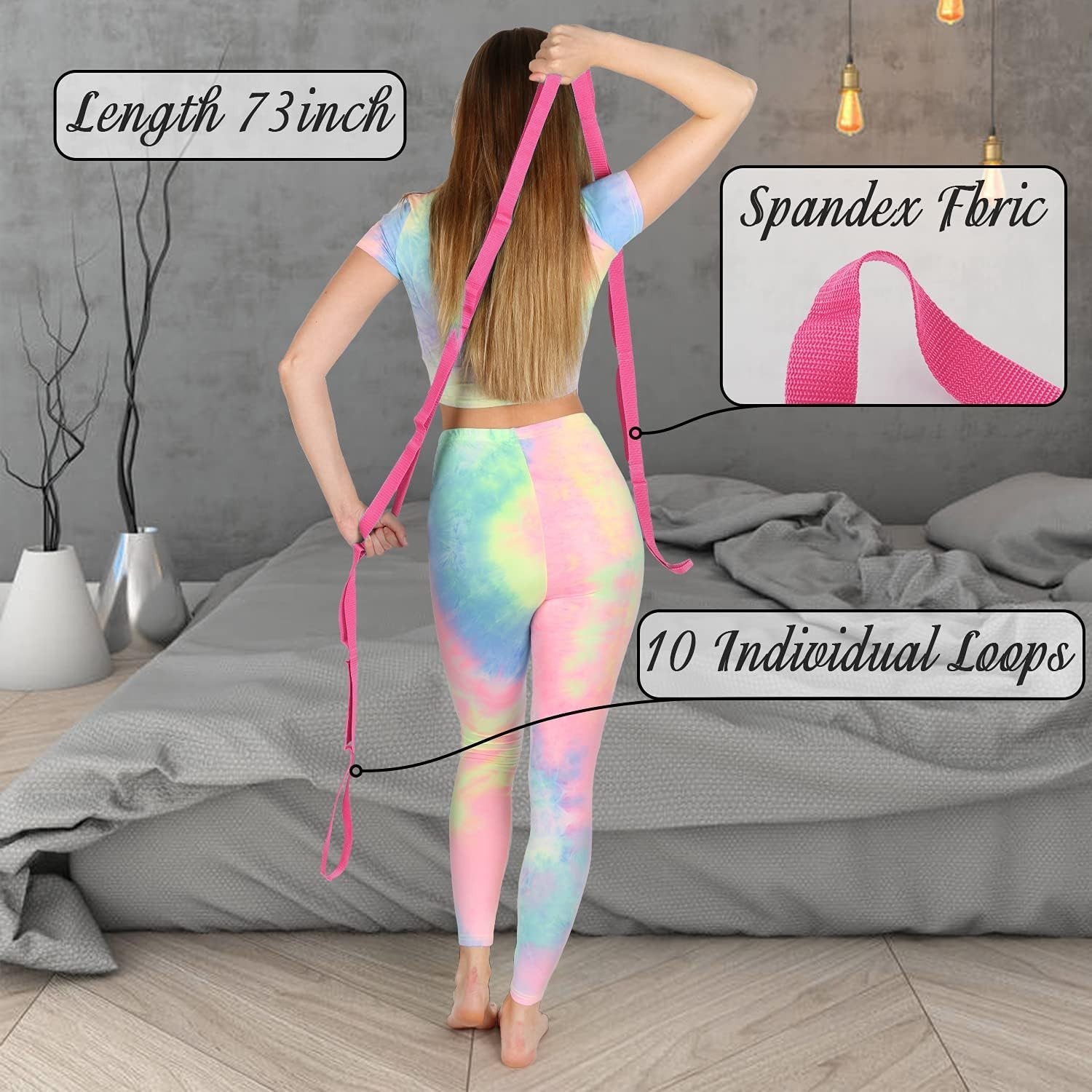 Yoga Stretch Strap with Aesthetic Packaging – Ideal for Home Workouts & Therapy