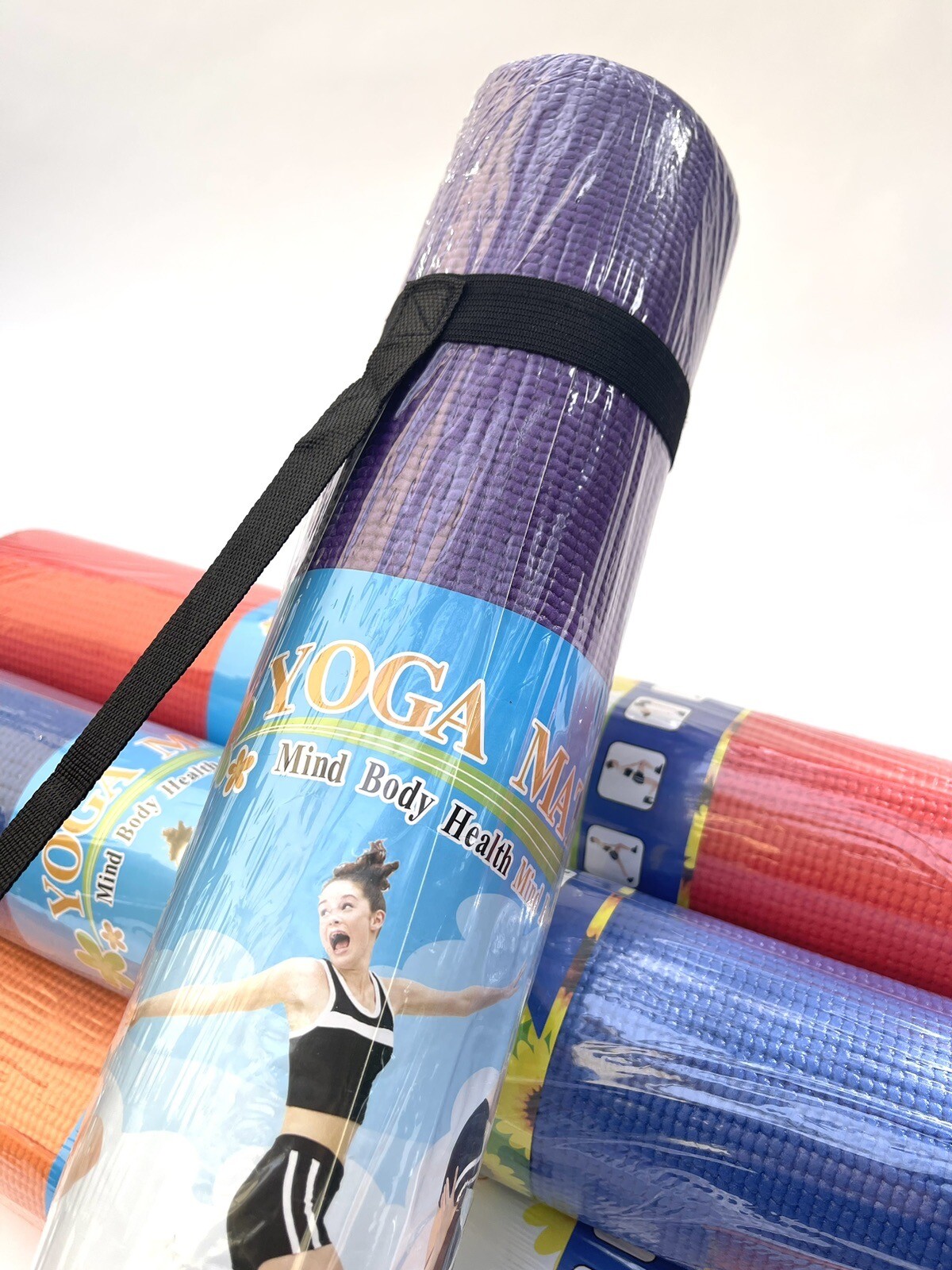 Set Of 6 Yoga Mat 3MM Non Slip For Gym Exercise Fitness Pilates Workout Bundle