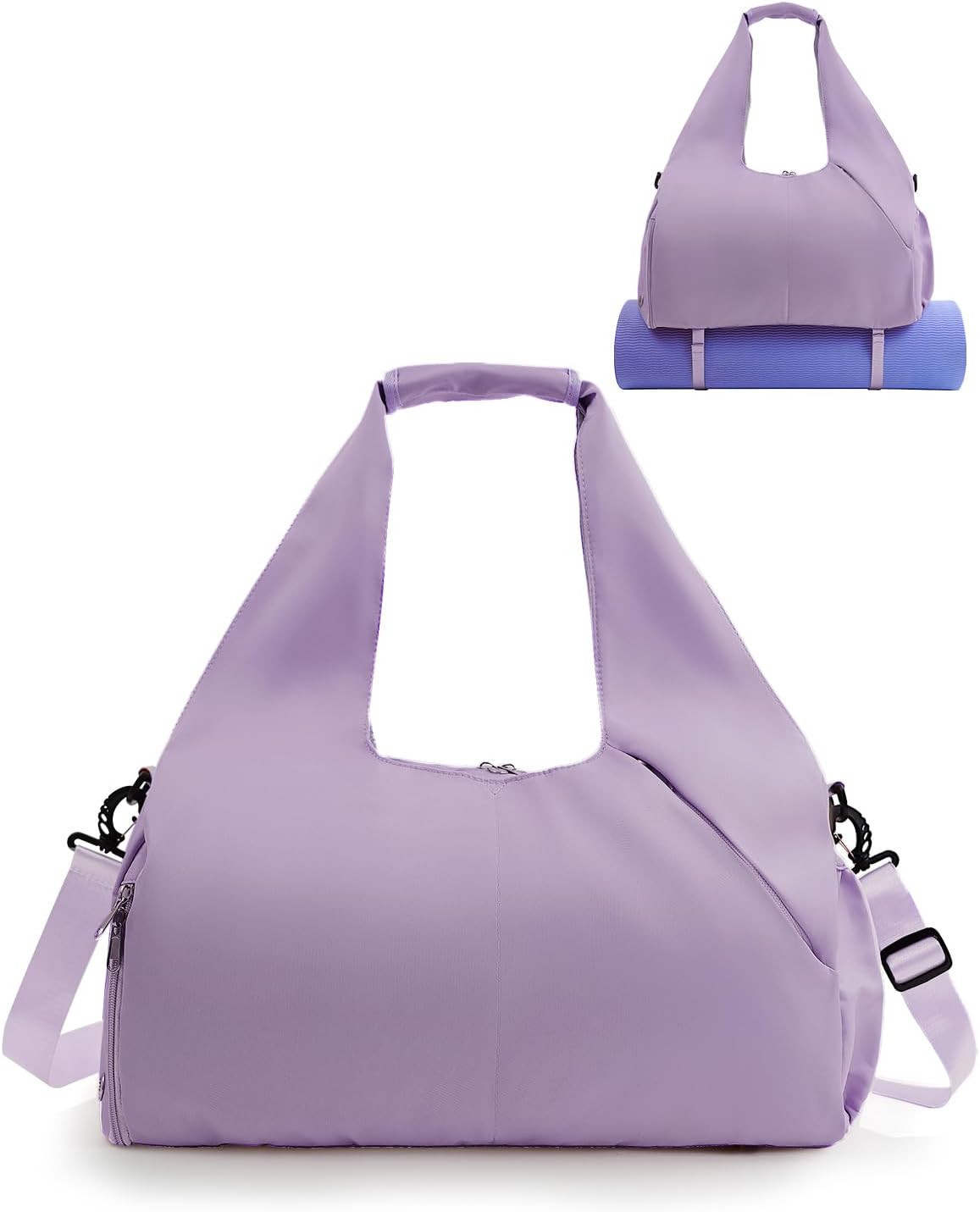 Gym Bag for Women with Shoe Compartment Yoga Mat Bag with Wet Pocket and Water B