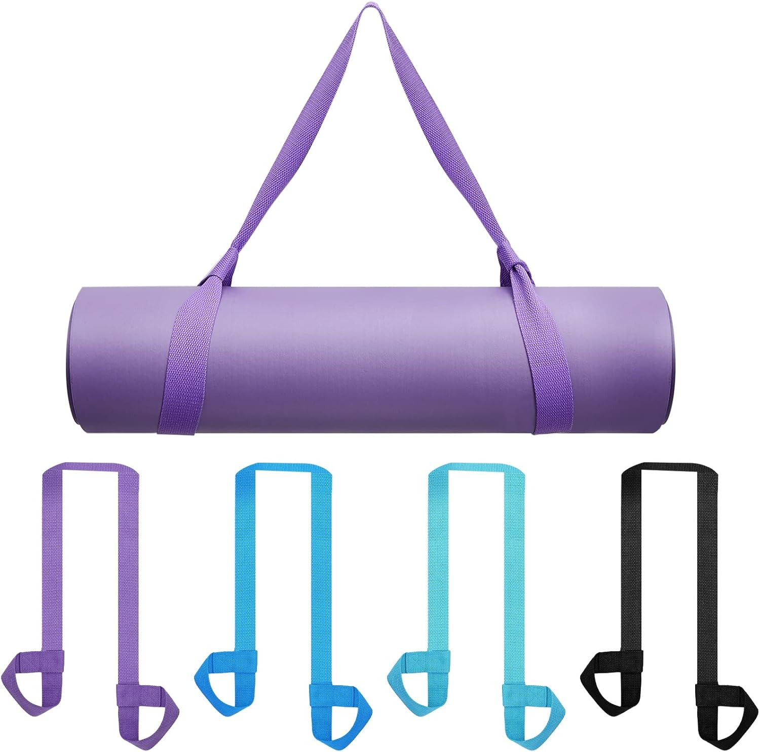 4 Pcs Yoga Mat Straps for Carrying Yoga Mat Holder Adjustable Thick Carrier Exer