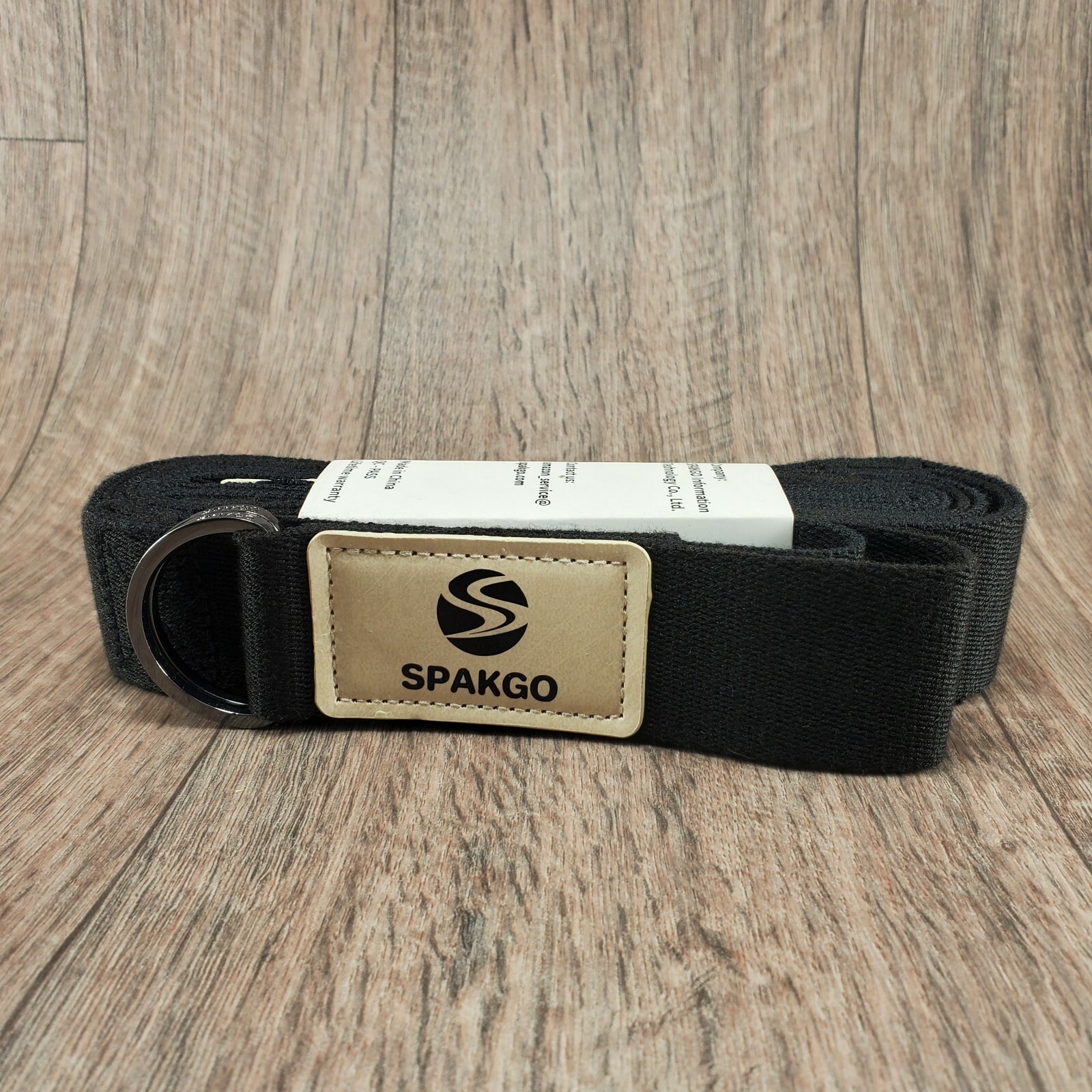 New SPAKGO Yoga STRETCH Strap 100% Polyester Fiber 8ft x1.5in Black Exercise