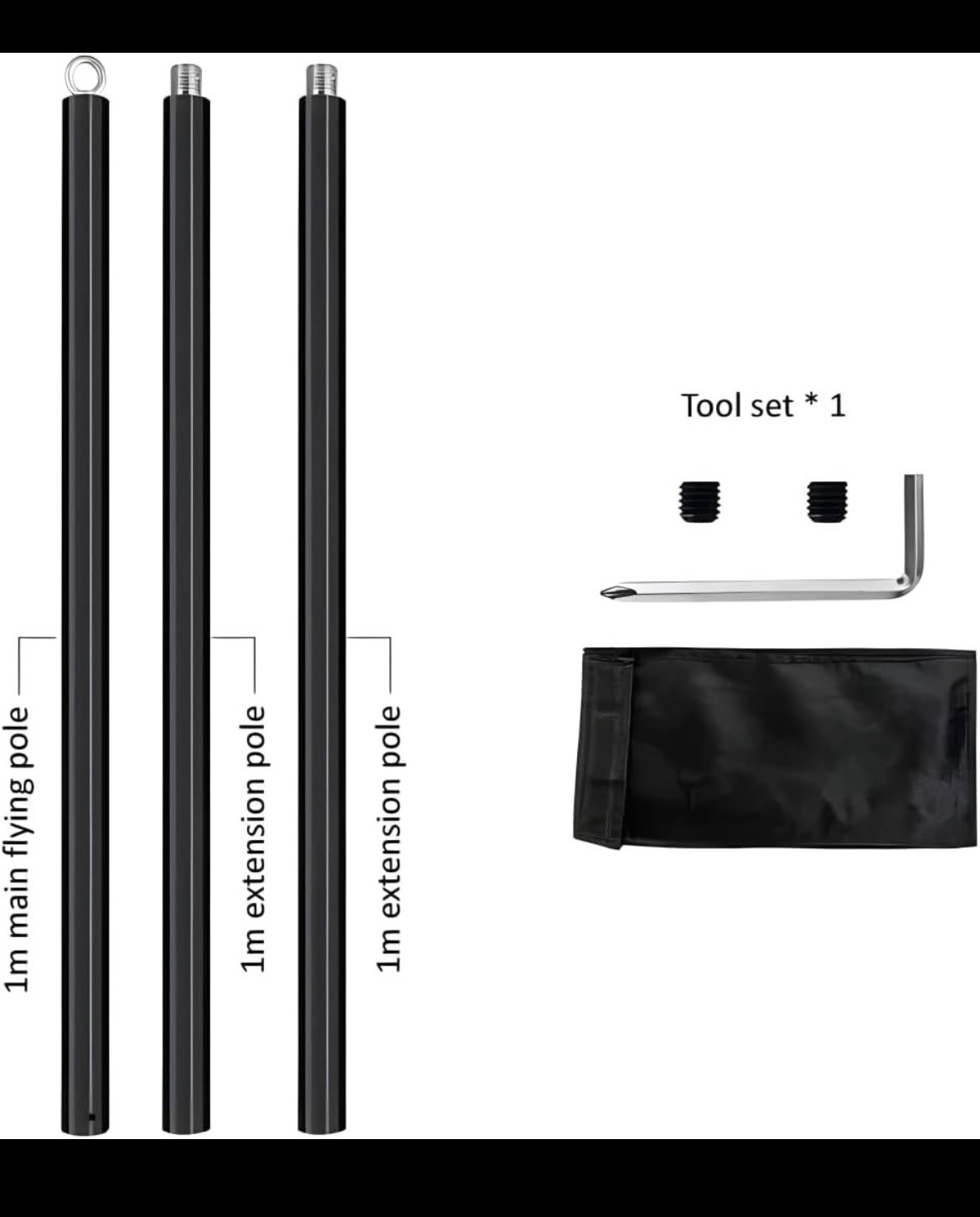 Dreamlin 9.8ft/3m Aerial Flying Dance Pole Portable Suspension Yoga Fitness T…