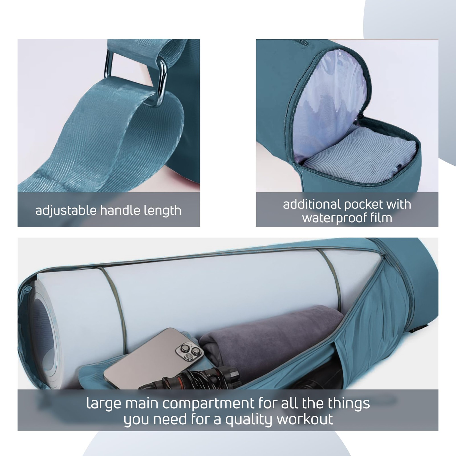 Yoga Mat Bag Carrier – Multi-Functional Gym Mat Bag with Water Bottle Pocket …
