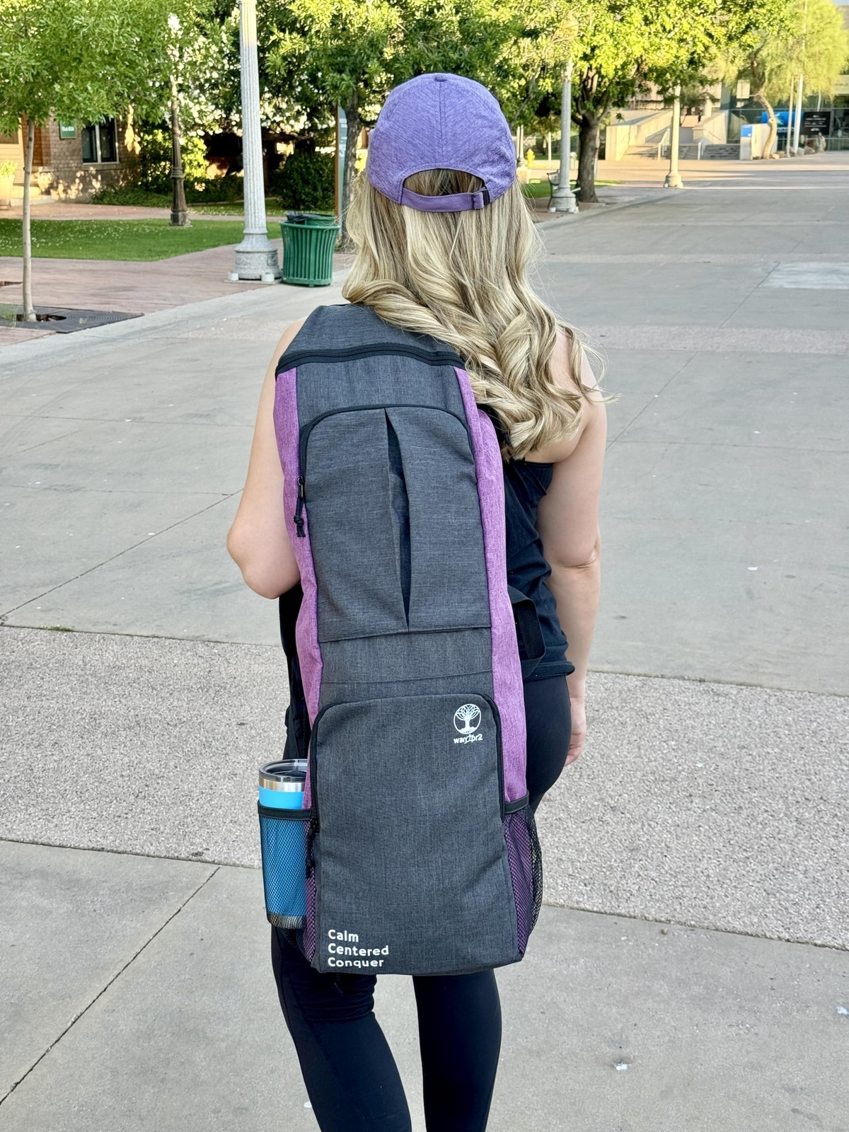 Yoga Mat Bag Carrier – Large Pockets & Water Bottle Holders. Yoga Backpack Fi…