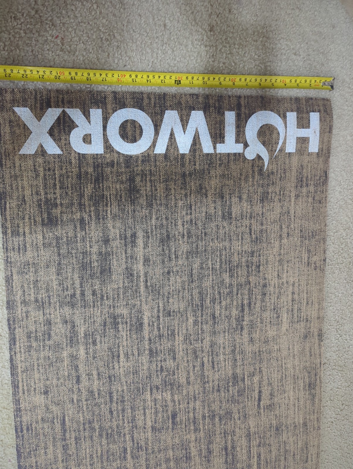 HOTWORX Eco-Friendly Hemp Fiber Yoga Mat Non-Slip 24×72 Brown + Carrying Strap