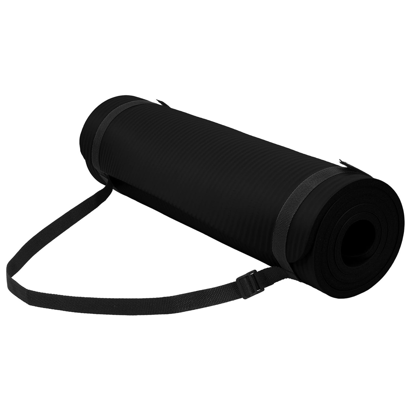 Fitvids 1/2&Prime; Thick High Density Yoga Mat, Carrying Strap, Midnight (Open Box)