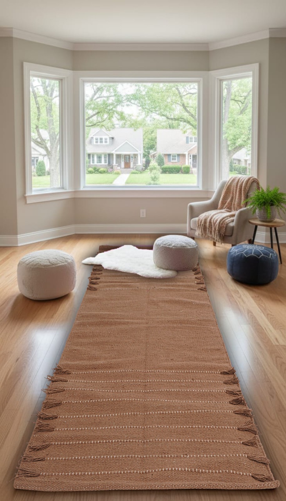 Yoga Mat Thick Non Slip Organic Cotton Exercise Workout Mat Pilates Rug 2×6 Ft