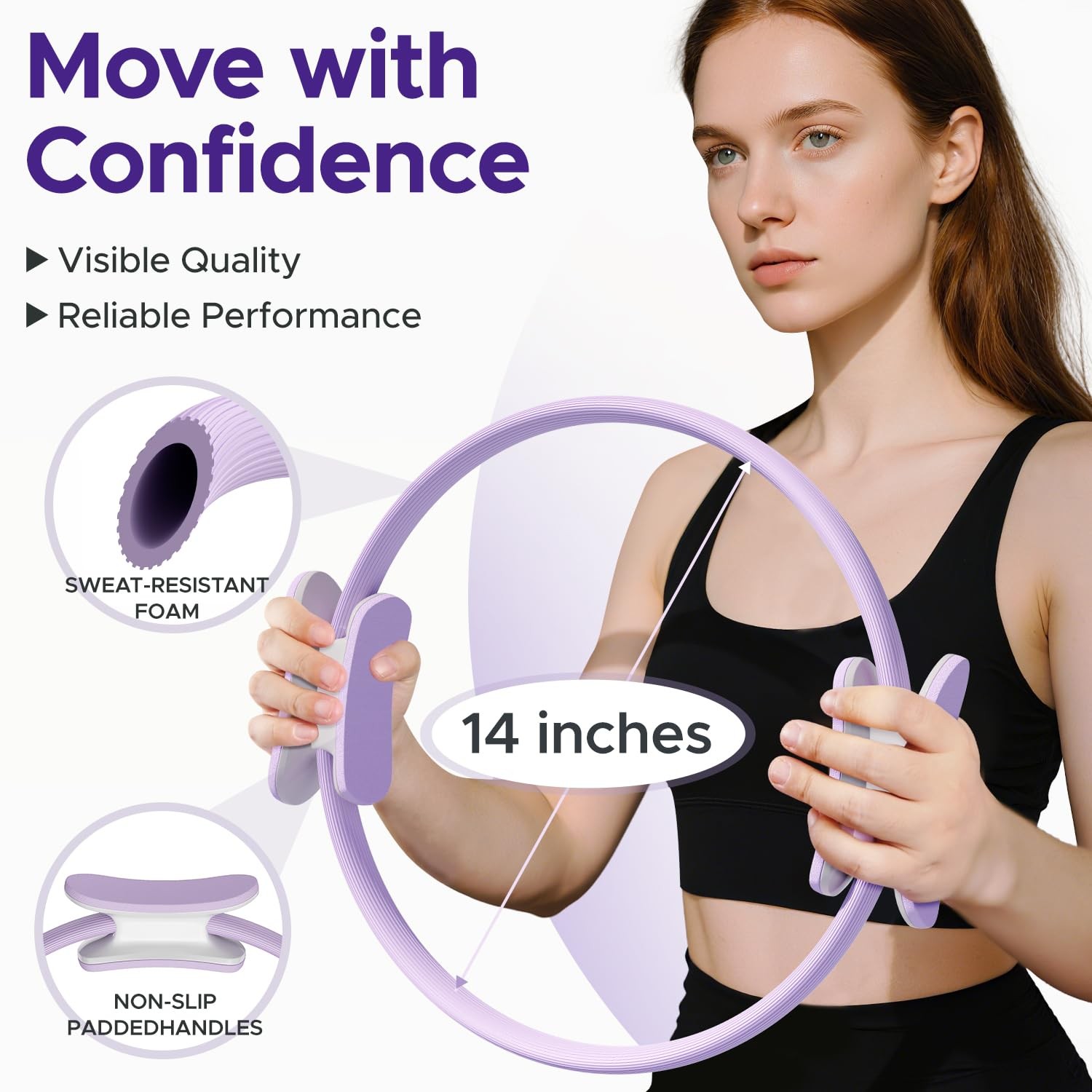diputox Pilates Ring Kit for Women, 10 Count(Pack of 1), Violet