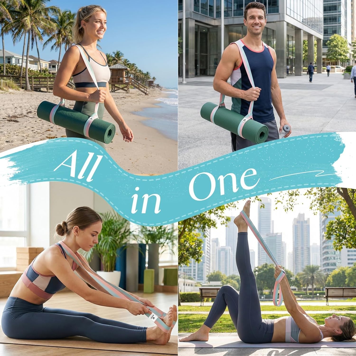 Extra Thick Yoga Mat Strap with Comfortable Texture and Adjustable Size