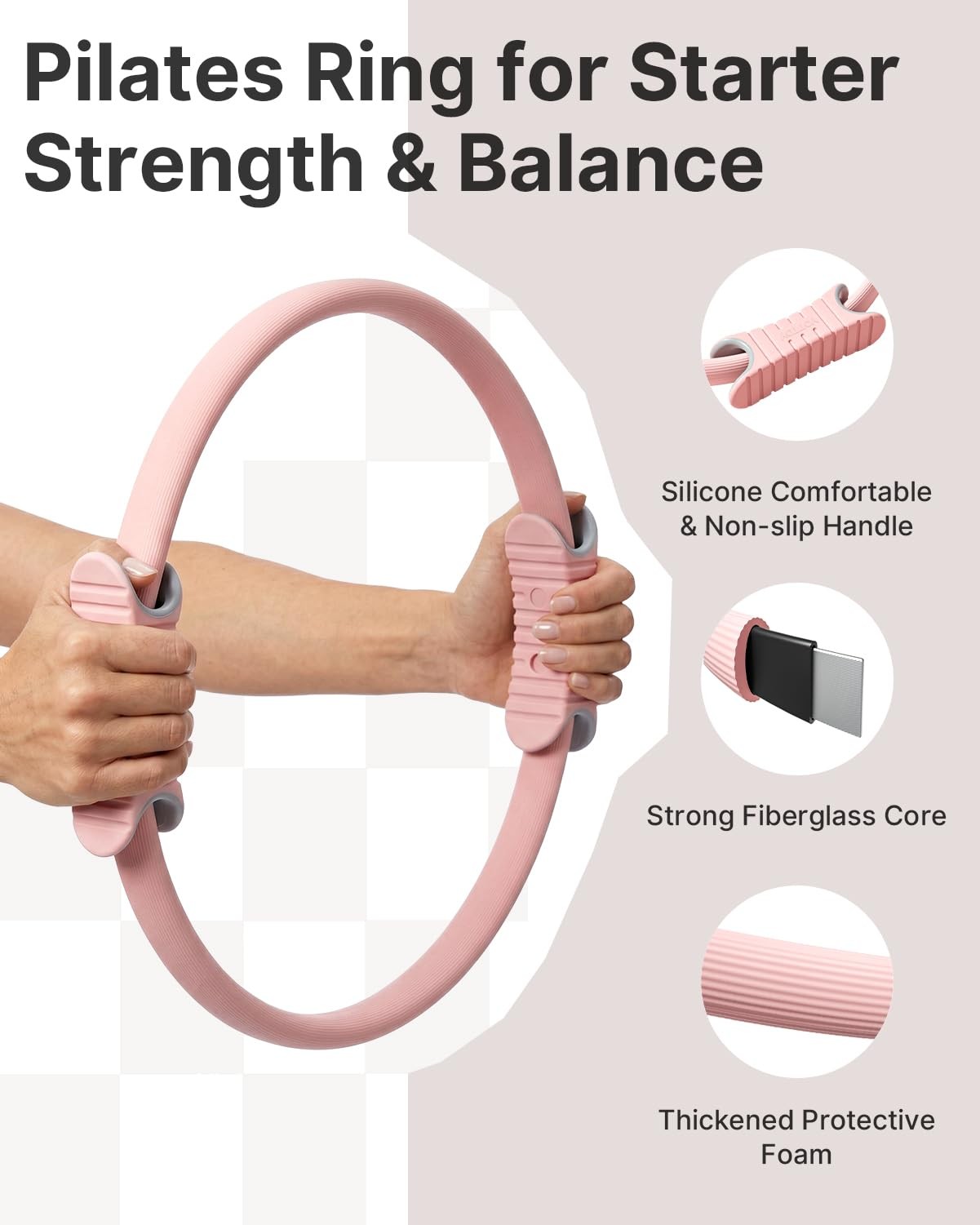 13.5 Inch Pilates Ring and Ball Set, Figure 8 Resistance Bands, Stretch Bands…
