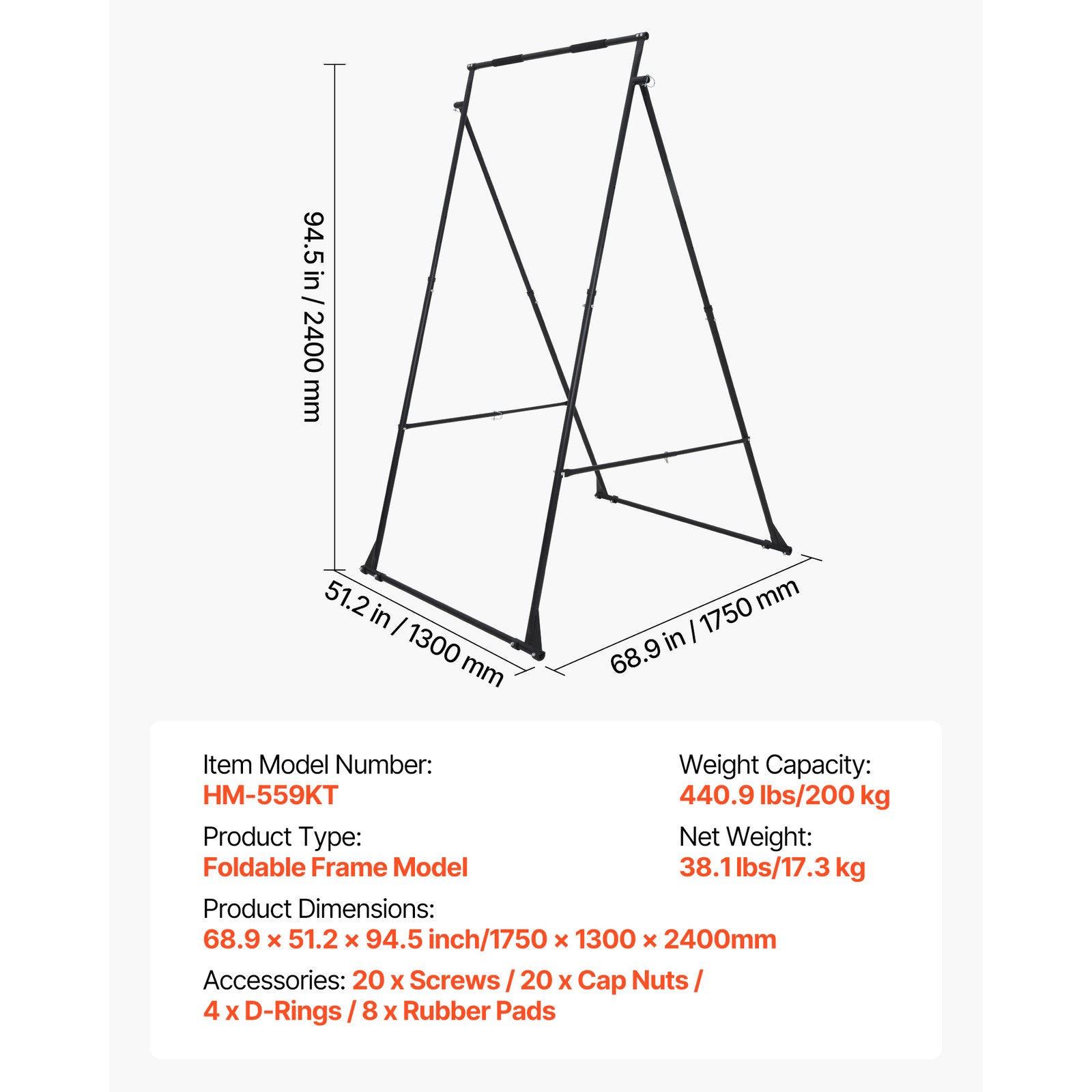Uimoso Yoga Stand Frame 440.9lbs Capacity Swing Support with Triangular Design