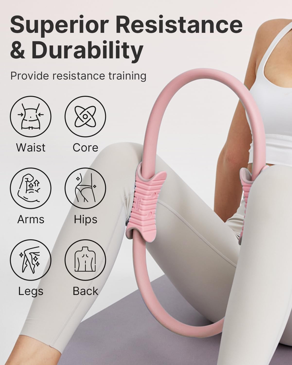13.5 Inch Pilates Ring and Ball Set, Figure 8 Resistance Bands, Stretch Bands…