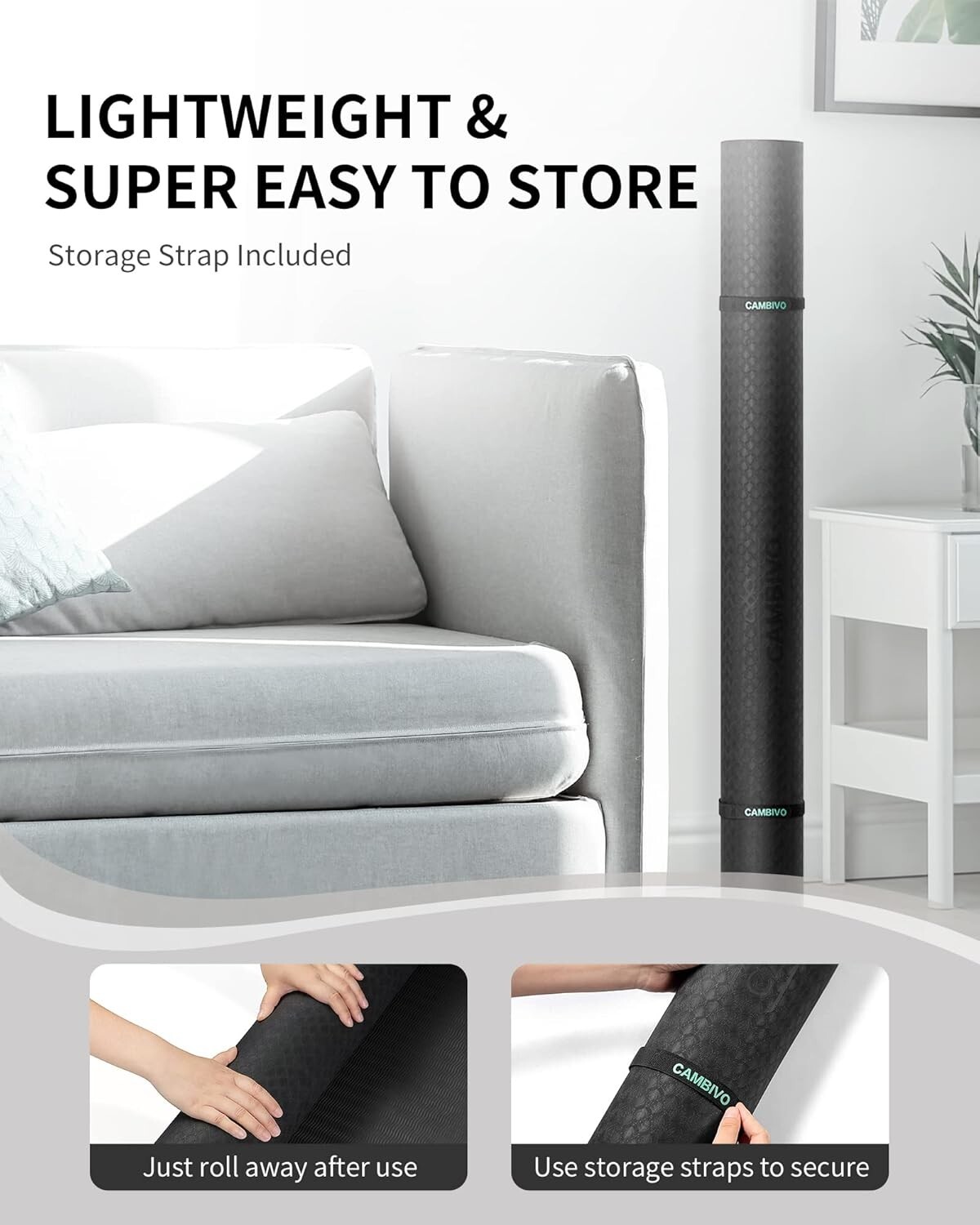 Extra Large 6&rsquo;x4&prime; Thick Black Yoga Mat – Perfect for Home & Outdoor Workouts