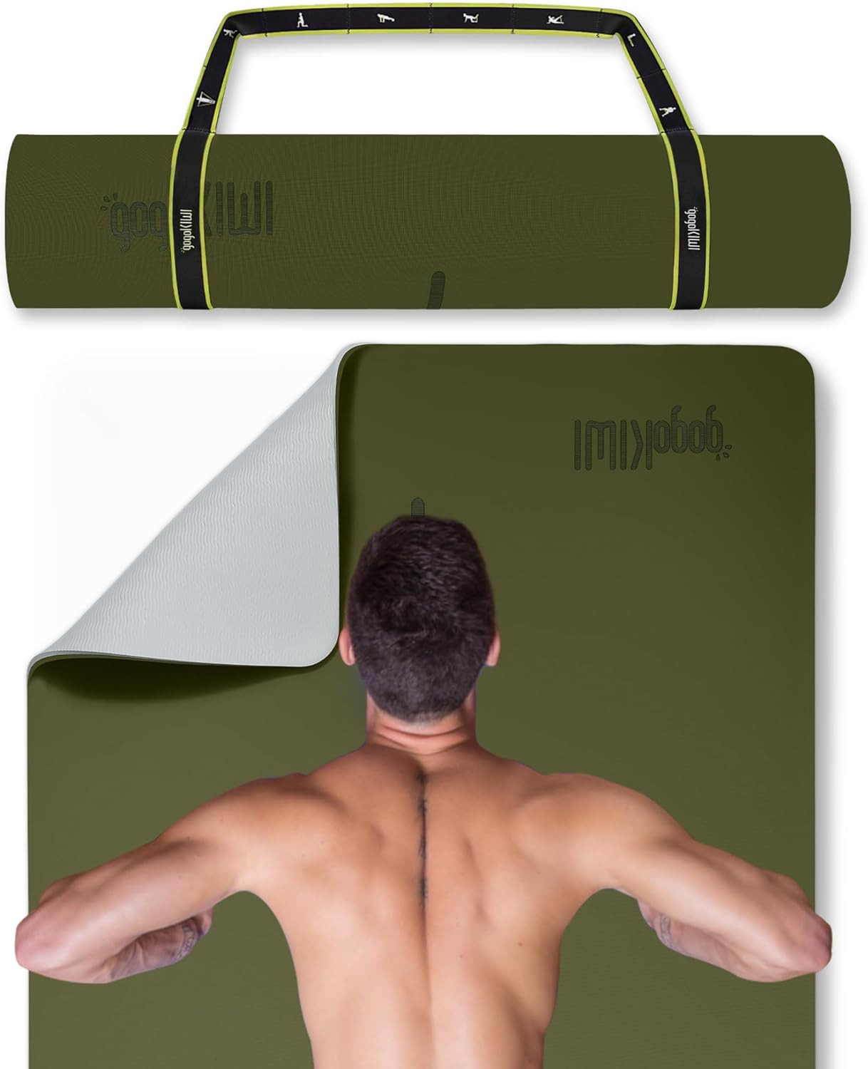 Extra Wide Yoga Mat for Men Women (72&Prime;L X 36&Prime;W) Non Slip Fitness & Exercise Mat