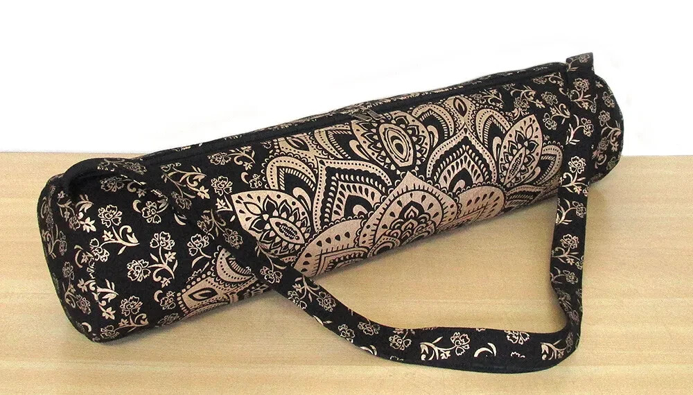 Lot of 10 Yoga Mat Bags Black Gold Mandala Hippie Carry Strap Gym Hippie Gypsy