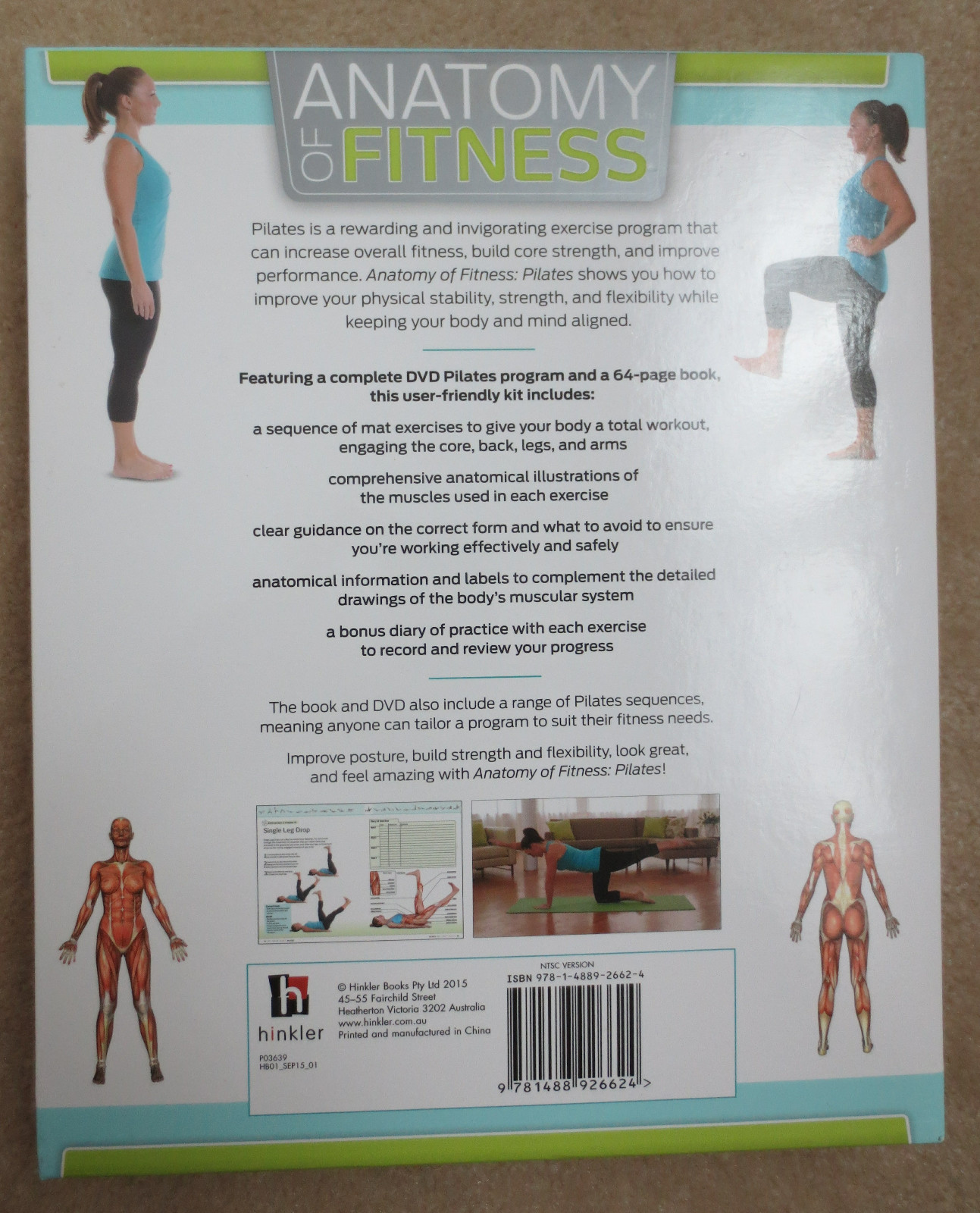 Anatomy of Fitness Pilates Book & DVD in box.