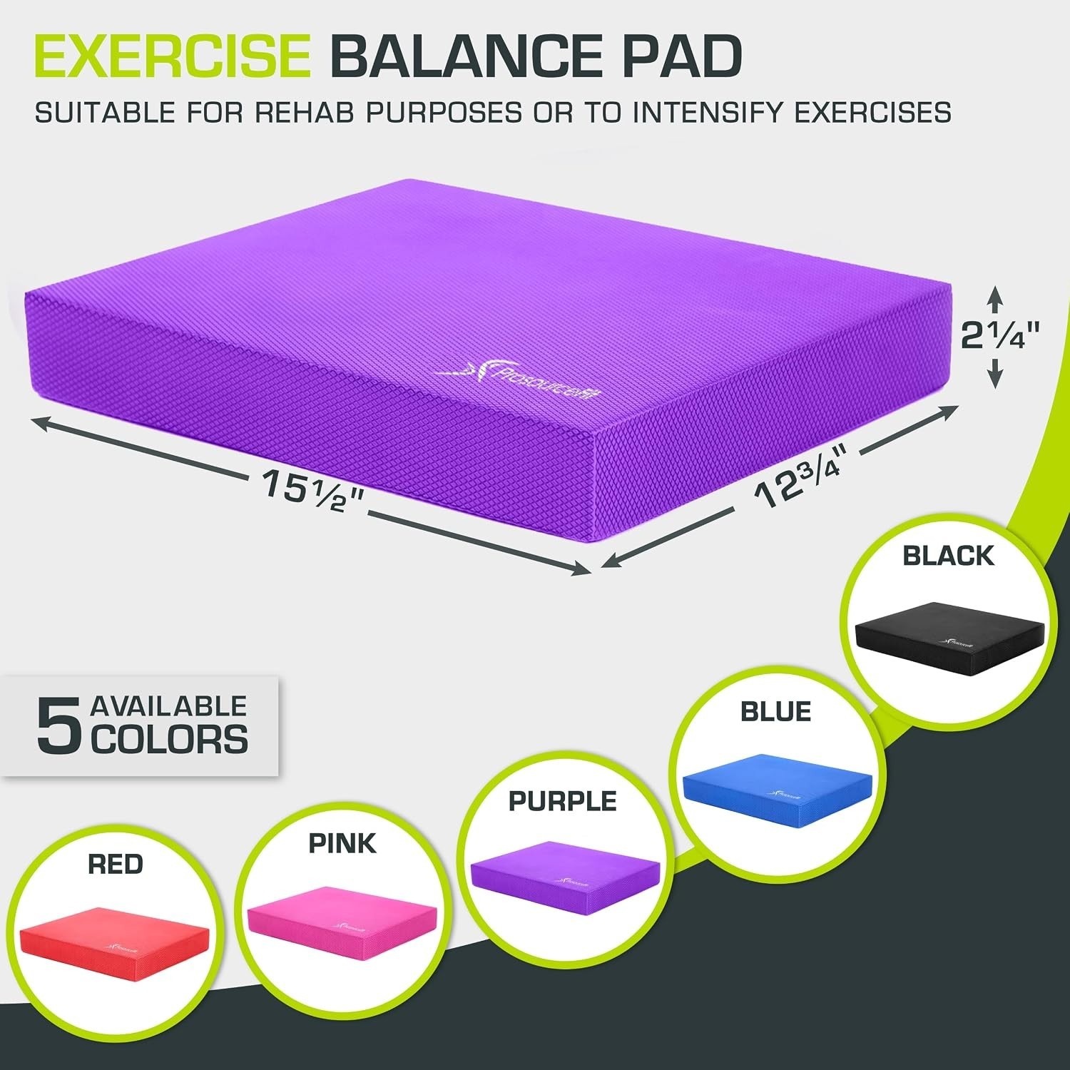 Exercise Balance Pad, Non-Slip Cushioned Foam Mat & Knee Pad for Fitness and …