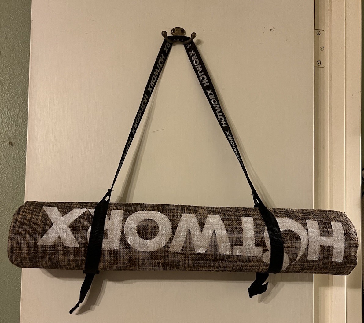 Hotworx Yoga Mat Brown Hemp Fiber Non Slip With Carry Strap
