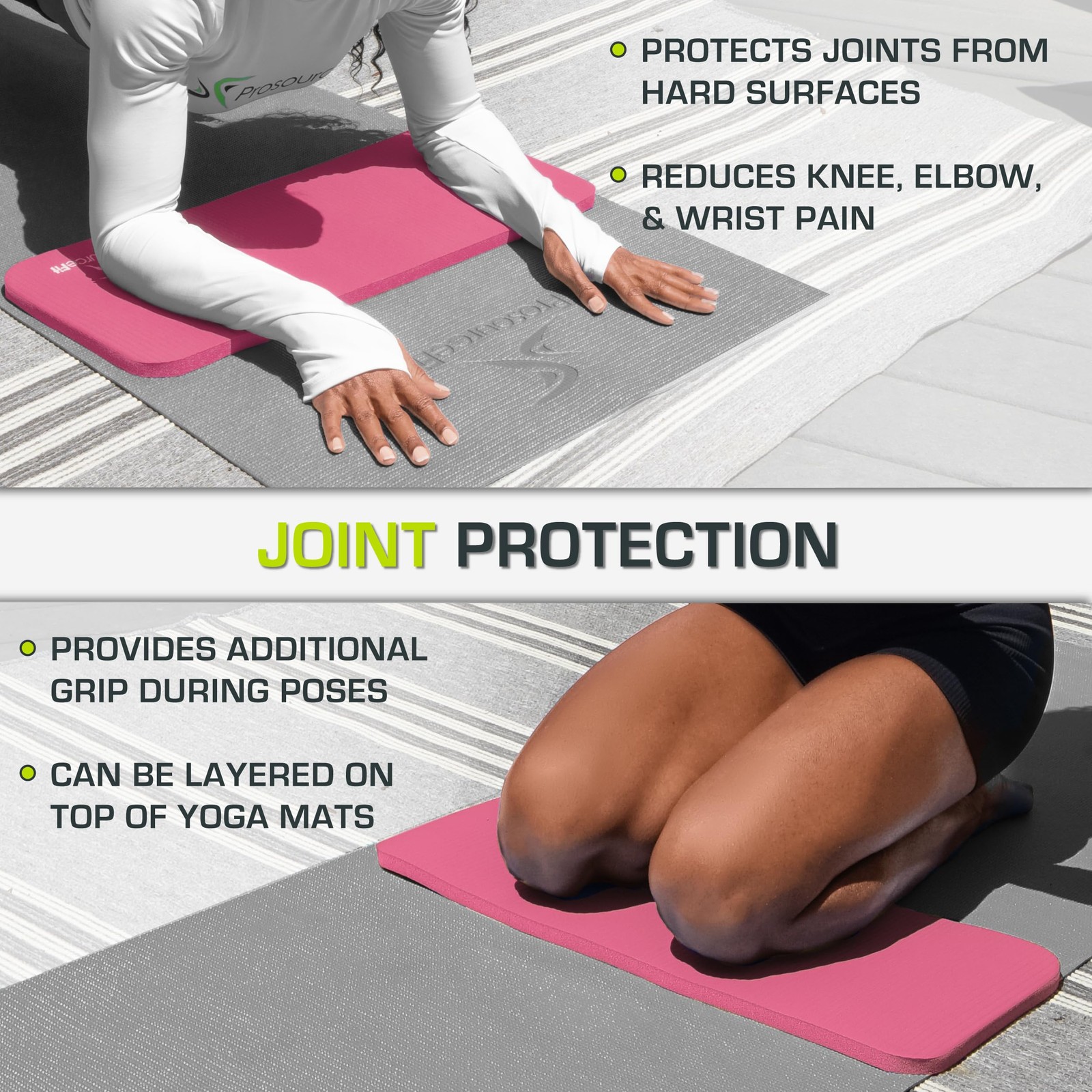 Extra Thick Yoga Knee Pad Elbow Cushion 15mm 5/8 Fits Standard Mats Pilates