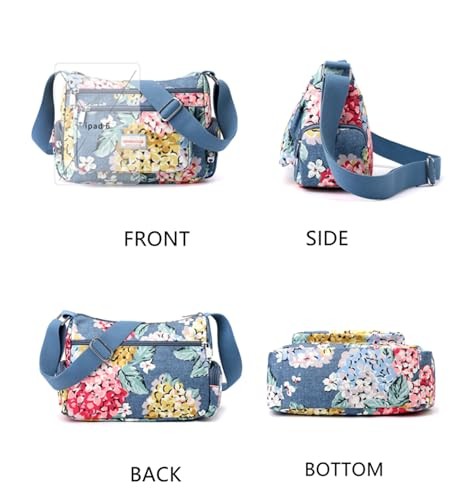 Shoulder Bags for Women Nylon Crossbody Bags Waterproof Colorful Butterfly