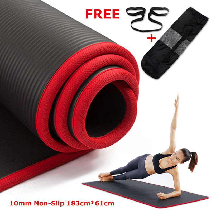 10mm Non-slip 183cmX61cm High Quality NRB Yoga Mat For Gym Sport Indoor Fitness