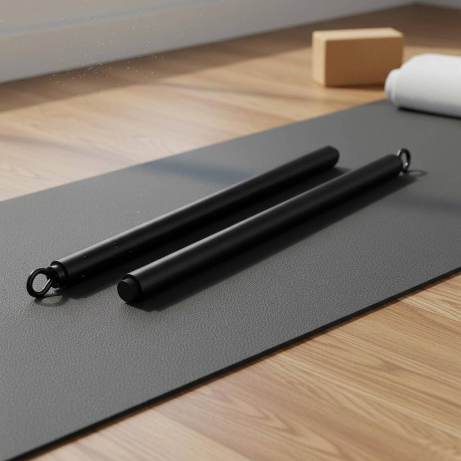 11 Pieces Pilates Tension Bar Adjustable Fitness Gear Beginner-Accessible
