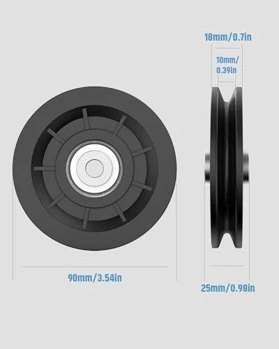 90mm/3.5&Prime; Universal Nylon Bearing Pulley-Wheel Replace for Home Gym 12 Pack