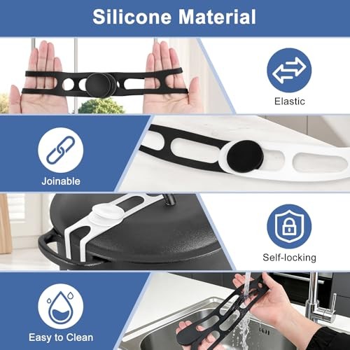 Set of 4 Silicone Straps – 21&Prime; Lid Strap – Self-Locking