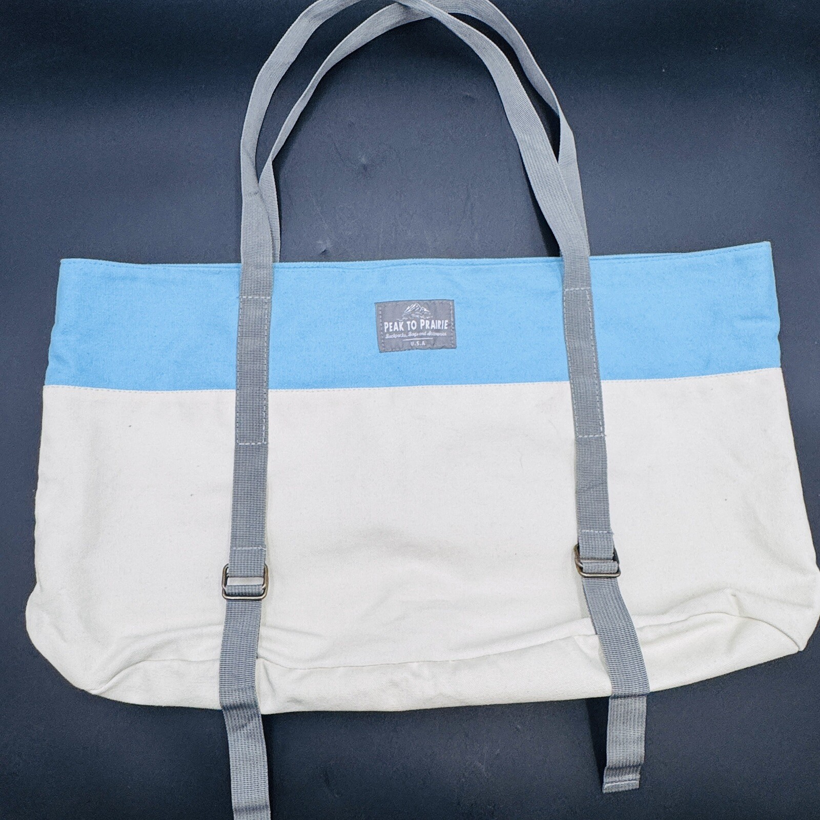 Peak to Prairie Yoga Mat Bag Canvas Tote Blue Gym Pilates Travel Carrier Pack
