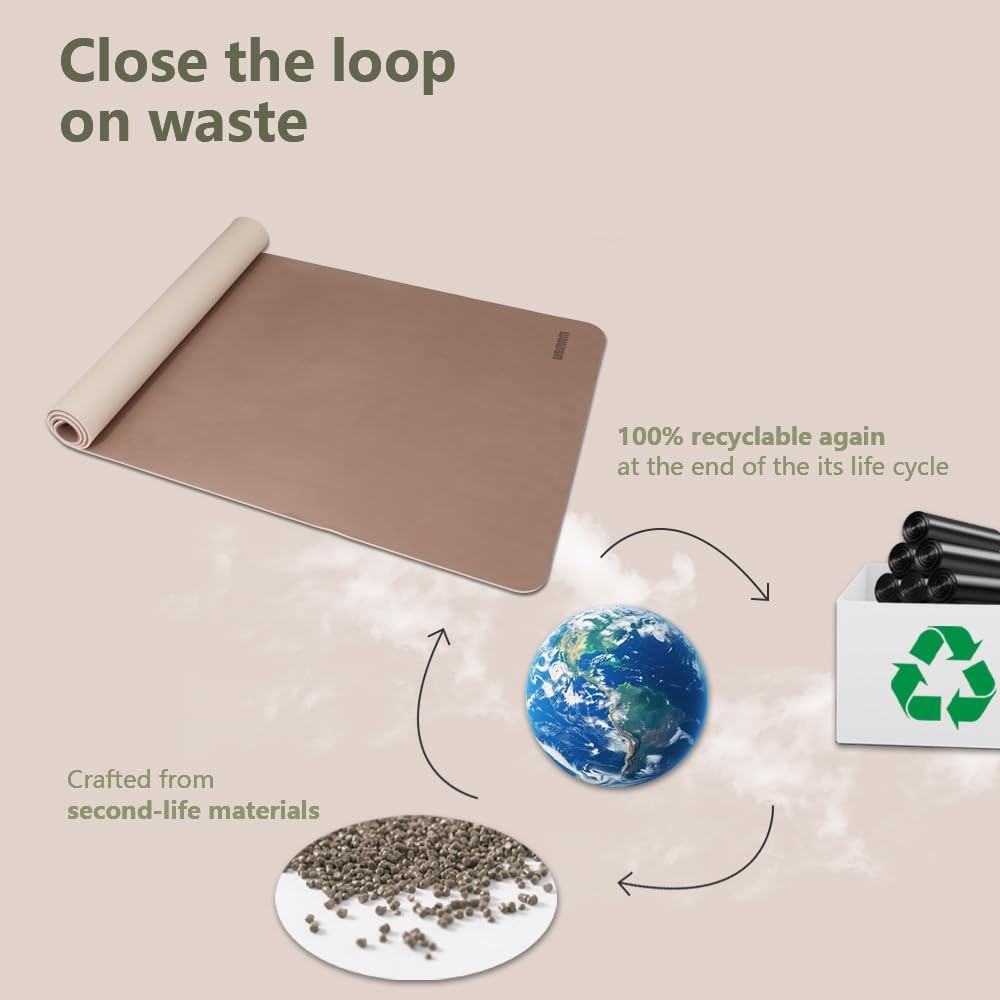 Yoga Mat Non-Slip Extra Thick 1/3&Prime; Wide 72 x 32 inches, milky coffee