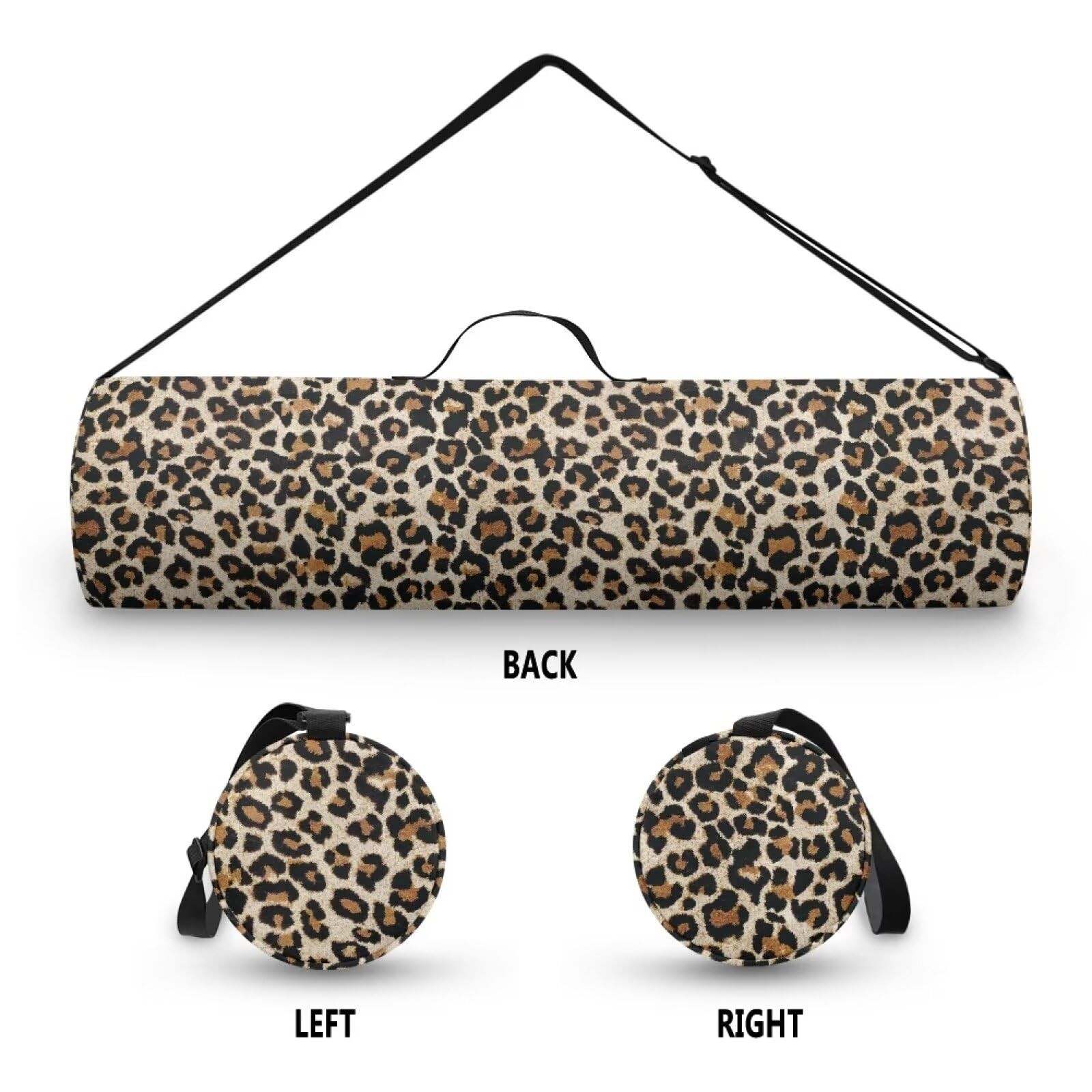 Leopard Print Yoga Mat Bag for & Men Travel Gym Bag for Thick Exercise Mat Fu…
