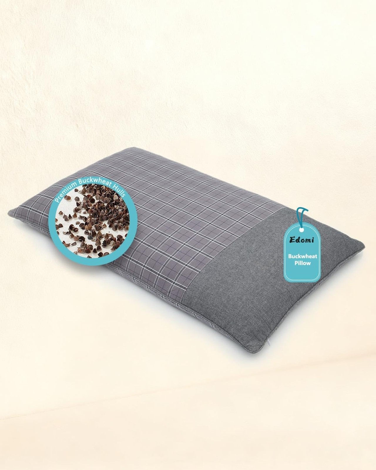 Breathable Cool Buckwheat Pillow,23.6&Prime;x13.7&Prime; Adjustable Fill and Firmness, Fi…