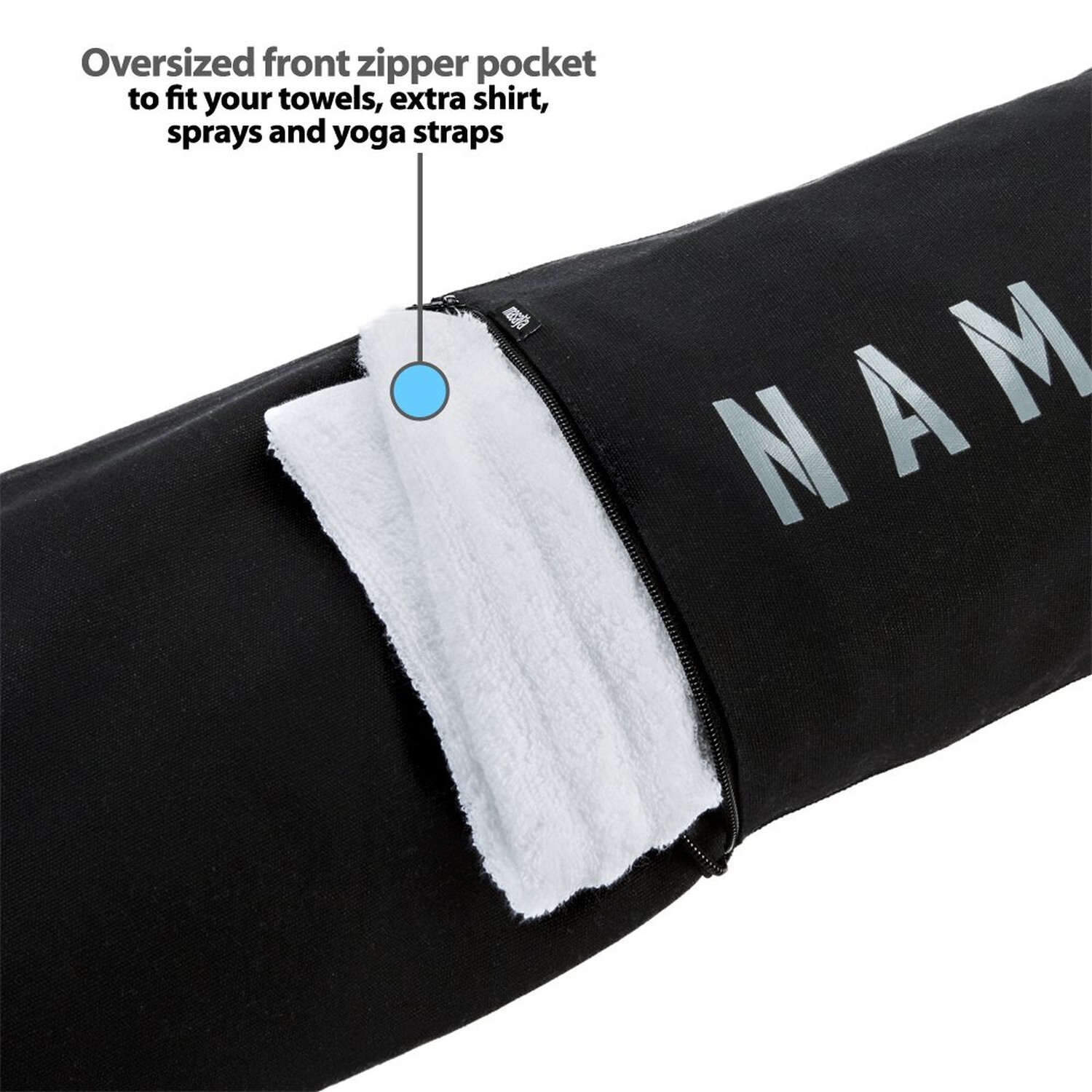 Masaya Namaste Large Yoga Mat Bag – Fits Exercise Mats, Drawstring Carrier fo…