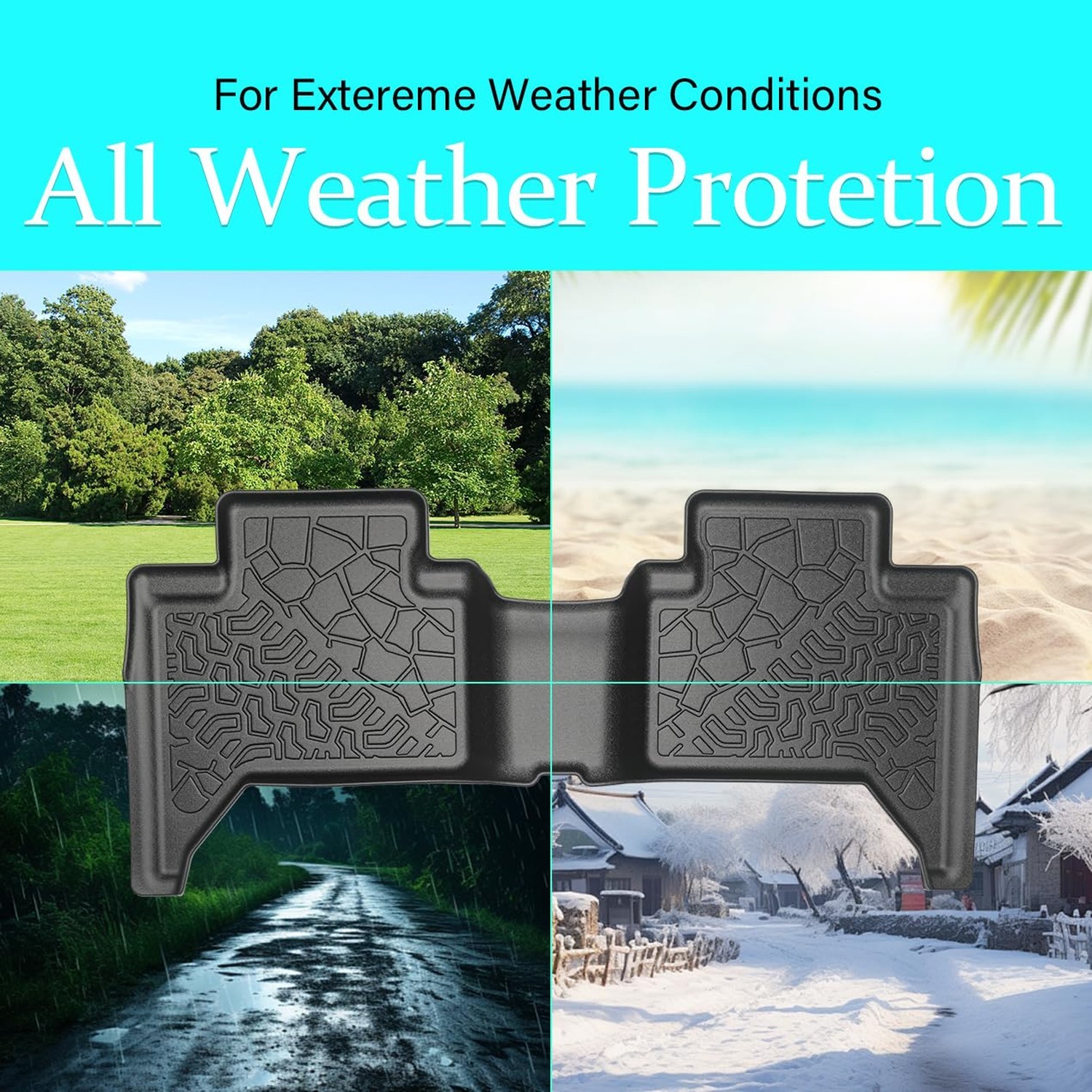 Car Floor Mats for Toyota Tacoma Double Cab 2005-2015 TPE Material All Weathe…