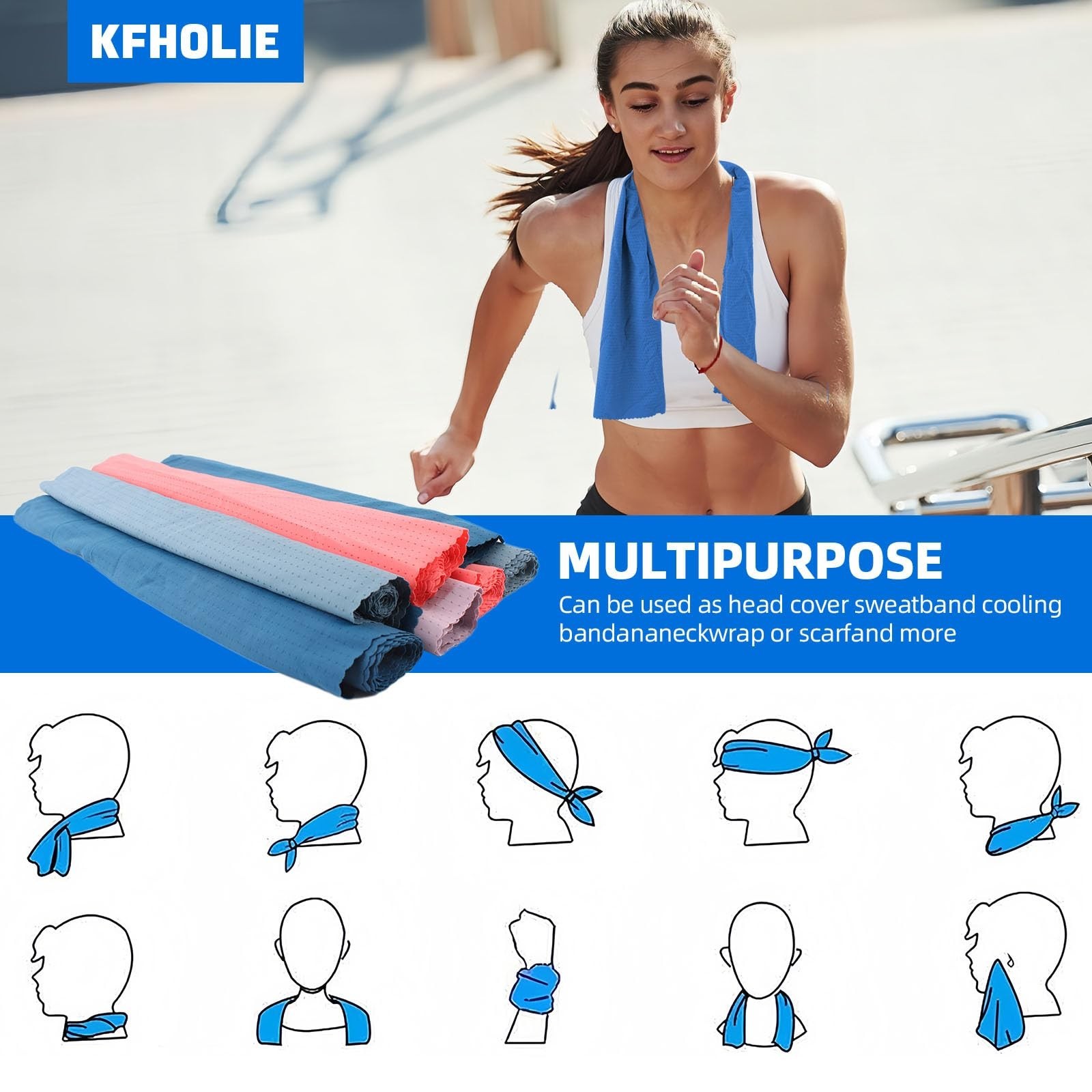 2 Cooling Towels 40 »x12 »,Cooling Towels for Neck and face Ideal for Gym, Yo…