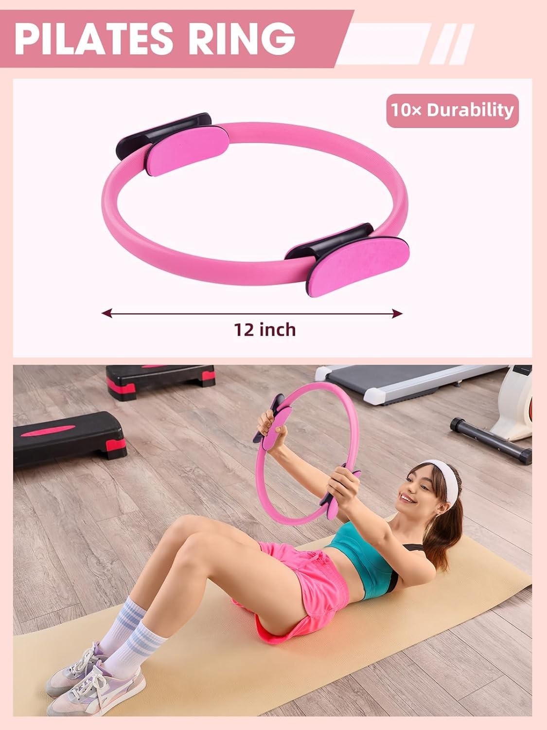 Versatile Pink Pilates Essentials Kit – Circle, Ball, Bands for All Levels