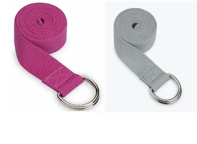Gaiam (2) 3 in 1 Yoga Strap & Sling Pink Gray 6&prime; long x 1.5&Prime; Wide FREE SH