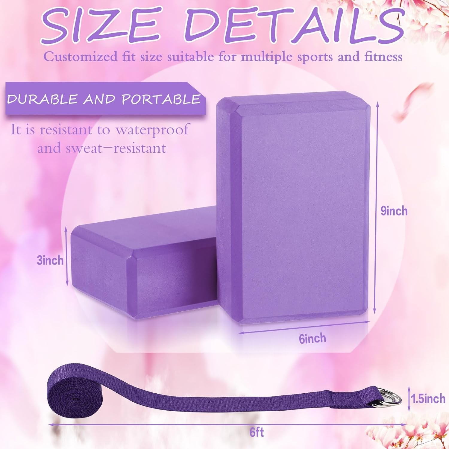 Outus 20-Piece Yoga Blocks and Straps, Non-Slip EVA Foam Blocks…