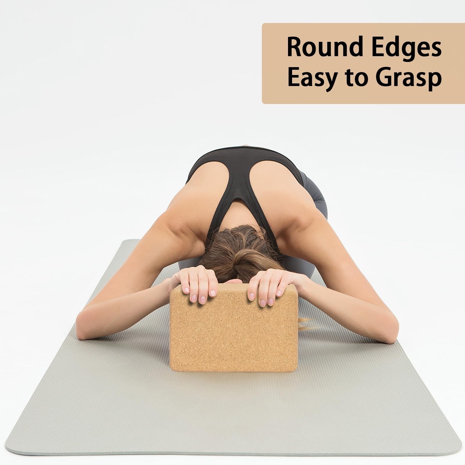 Hatha Yoga Cork Yoga Block, Natural Cork from Portuguese, Premium B… Fast Ship