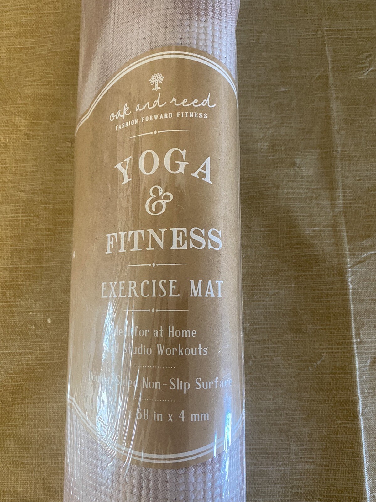 Oak and Reed 4mm Yoga Mat – Medallion Mauve PVC:24 x 68 : Double-Sided, Non-Slip