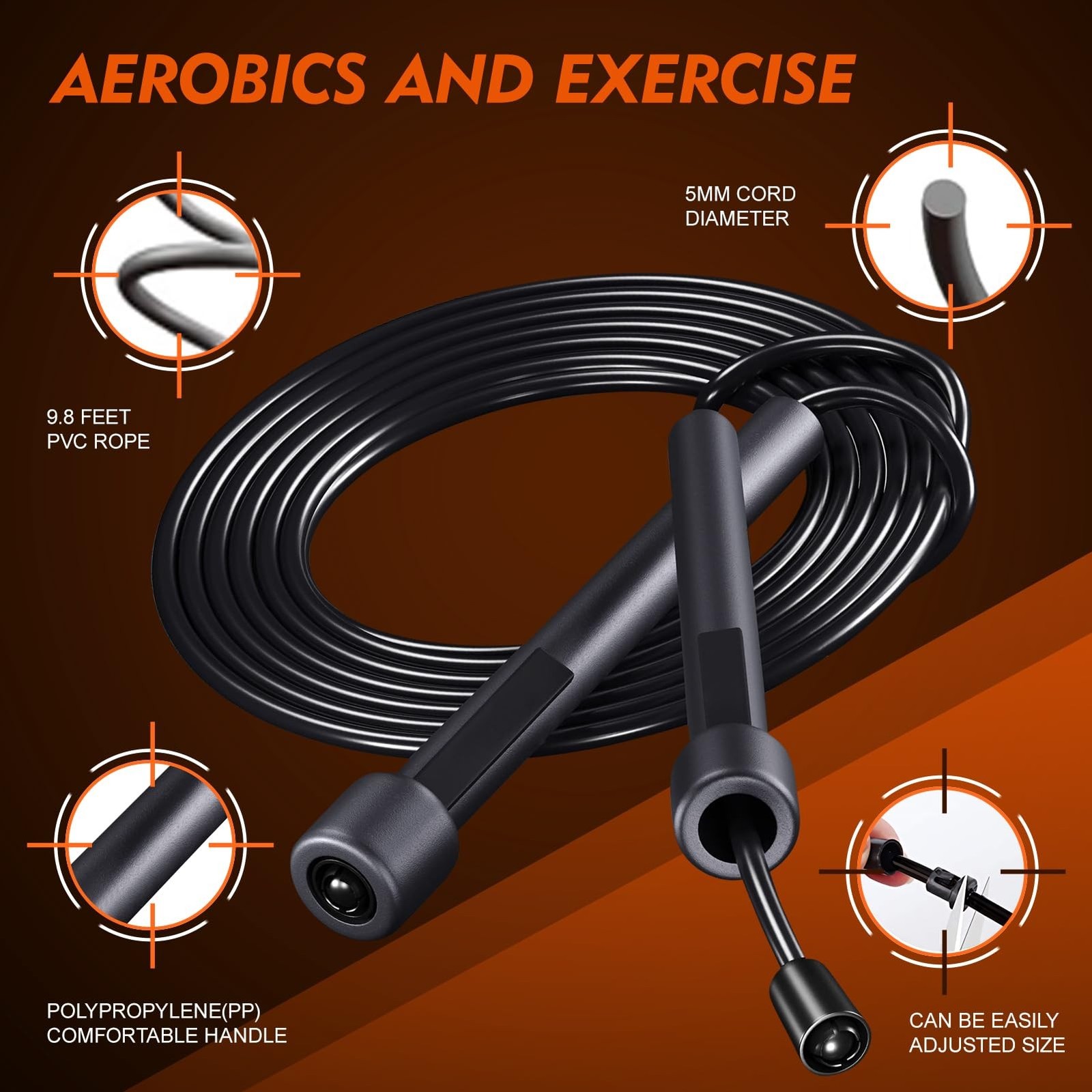 14 Pack Adjustable PVC Jump Rope for Cardio Fitness – Versatile Jump Rope for…