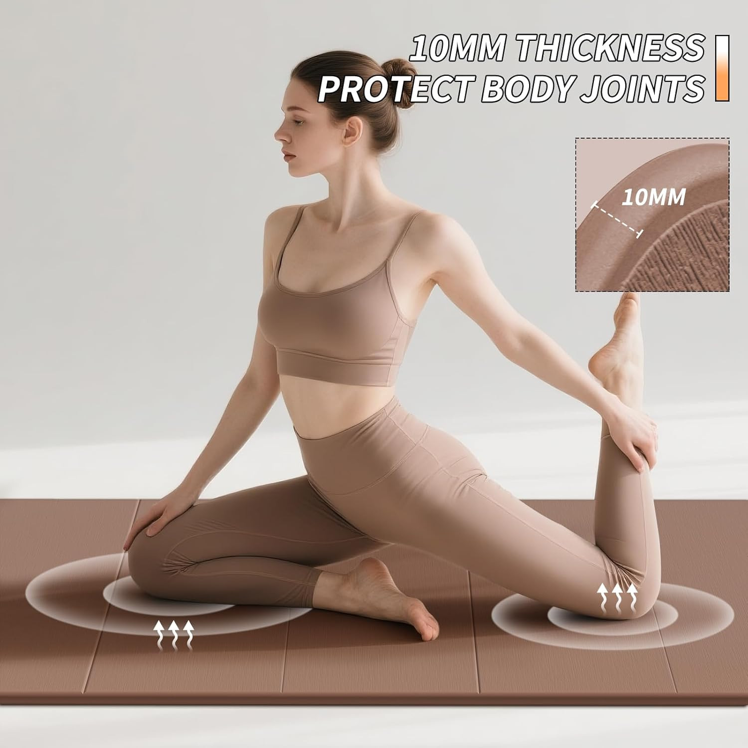 Extra Thick Foldable Yoga Mat | Non-Slip TPE | 75×26&Prime; | Portable & Easy Storage